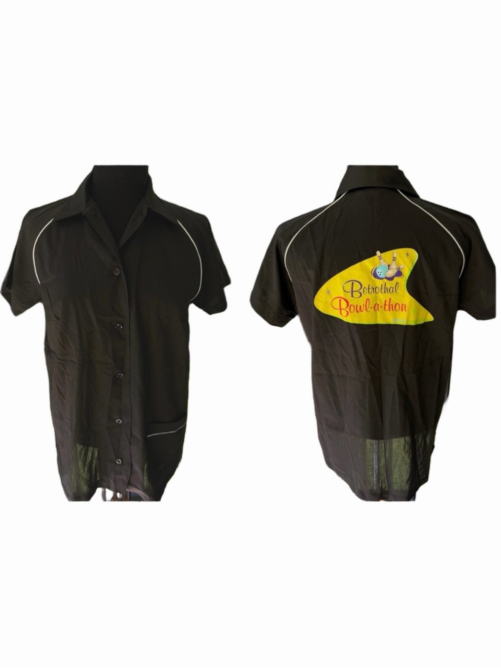 Vintage King Louie Black Bowling Shirt Rockabilly Mid Century Retro Size Large
